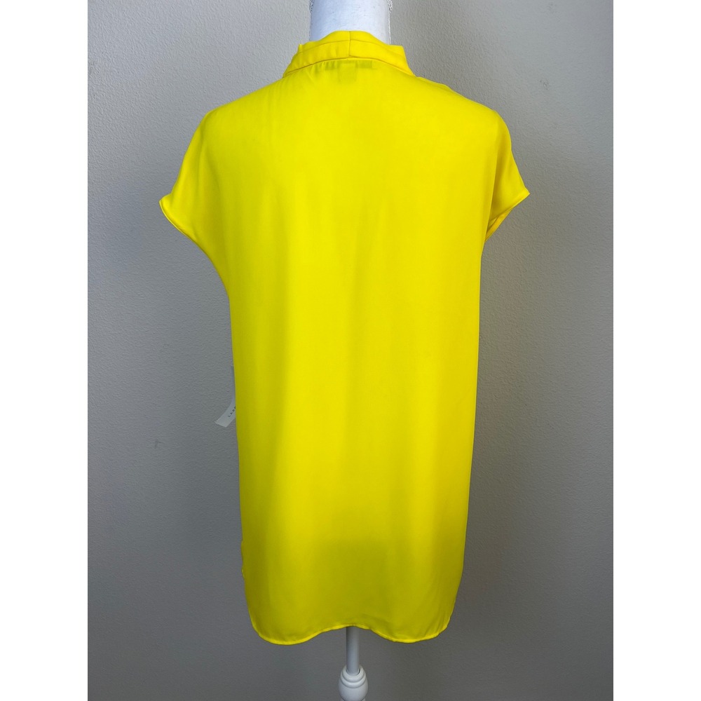 Larry Levine Women's M Vibrant Yellow Blouse Career Top Academia Dopamine Chic - Picture 4 of 9